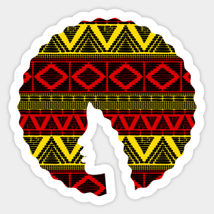 Afro Hair Woman with African Pattern, Black History Sticker